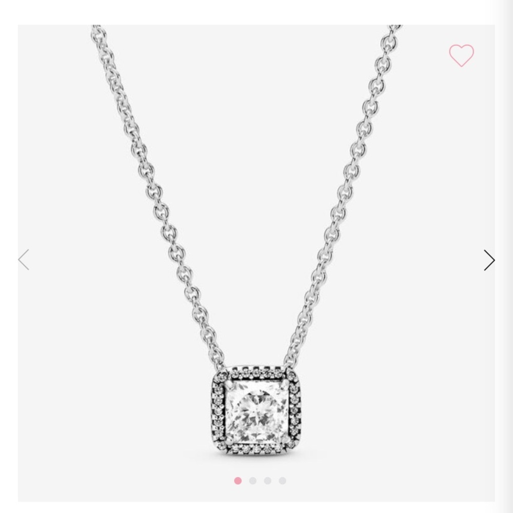Square sparkle halo necklace timeless elegant